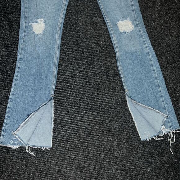 Zara Blue Distressed Women Jeans - Picture 2 of 4